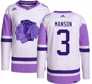 Youth Dave Manson Chicago Blackhawks Adidas Hockey Fights Cancer Jersey - Authentic Black