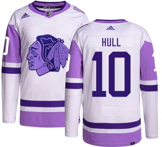 Youth Dennis Hull Chicago Blackhawks Adidas Hockey Fights Cancer Jersey - Authentic Black