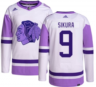 Youth Dylan Sikura Chicago Blackhawks Adidas Hockey Fights Cancer Jersey - Authentic Black
