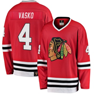 Youth Elmer Vasko Chicago Blackhawks Fanatics Branded Breakaway Red Heritage Jersey - Premier Black