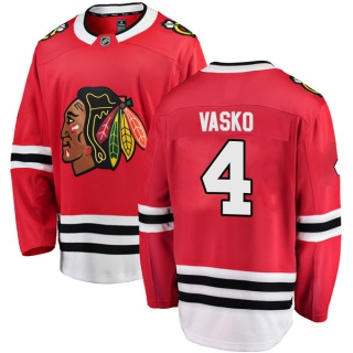 Youth Elmer Vasko Chicago Blackhawks Fanatics Branded Red Home Jersey - Breakaway Black