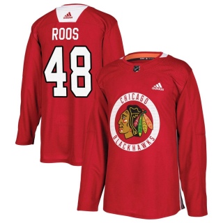 Youth Filip Roos Chicago Blackhawks Adidas Red Home Practice Jersey - Authentic Black