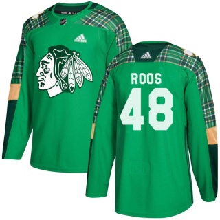 Youth Filip Roos Chicago Blackhawks Adidas St. Patrick's Day Practice Jersey - Authentic Green