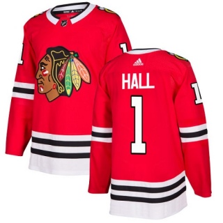 Youth Glenn Hall Chicago Blackhawks Adidas Home Jersey - Authentic Red