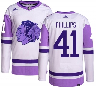 Youth Isaak Phillips Chicago Blackhawks Adidas Hockey Fights Cancer Jersey - Authentic Black
