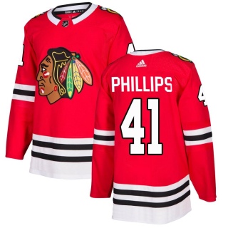 Youth Isaak Phillips Chicago Blackhawks Adidas Red Home Jersey - Authentic Black