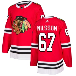 Youth Jacob Nilsson Chicago Blackhawks Adidas Home Jersey - Authentic Red