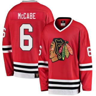 Youth Jake McCabe Chicago Blackhawks Fanatics Branded Breakaway Red Heritage Jersey - Premier Black