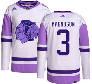 Youth Keith Magnuson Chicago Blackhawks Adidas Hockey Fights Cancer Jersey - Authentic Black