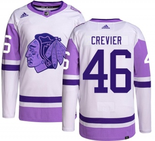 Youth Louis Crevier Chicago Blackhawks Adidas Hockey Fights Cancer Jersey - Authentic Black