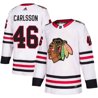 Youth Lucas Carlsson Chicago Blackhawks Adidas ized Away Jersey - Authentic White