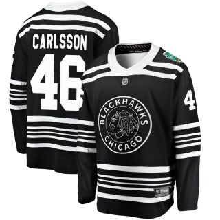 Youth Lucas Carlsson Chicago Blackhawks Fanatics Branded ized 2019 Winter Classic Jersey - Breakaway Black