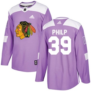 Youth Luke Philp Chicago Blackhawks Adidas Fights Cancer Practice Jersey - Authentic Purple