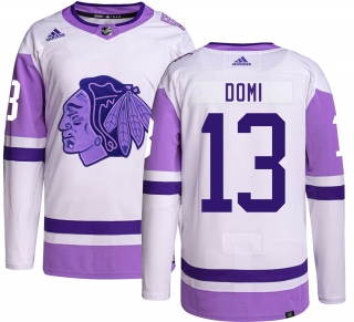 Youth Max Domi Chicago Blackhawks Adidas Hockey Fights Cancer Jersey - Authentic Black