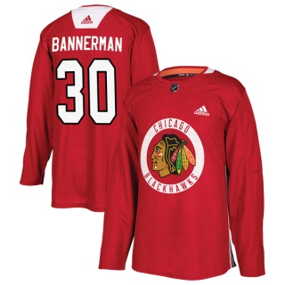 Youth Murray Bannerman Chicago Blackhawks Adidas Red Home Practice Jersey - Authentic Black