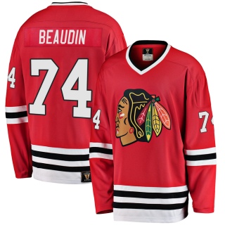 Youth Nicolas Beaudin Chicago Blackhawks Fanatics Branded Breakaway Red Heritage Jersey - Premier Black
