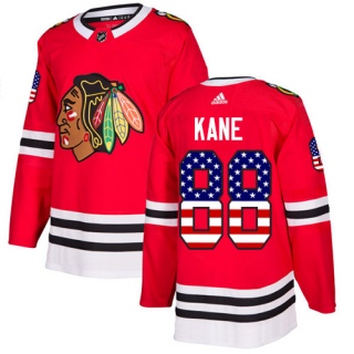 Youth Patrick Kane Chicago Blackhawks Adidas USA Flag Fashion Jersey - Authentic Red