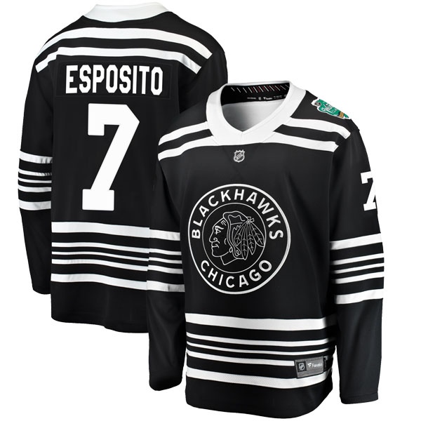 Youth Phil Esposito Chicago Blackhawks Fanatics Branded 2019 Winter Classic Jersey - Breakaway Black
