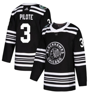 Youth Pierre Pilote Chicago Blackhawks Adidas 2019 Winter Classic Jersey - Authentic Black