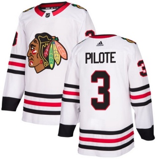 Youth Pierre Pilote Chicago Blackhawks Adidas Away Jersey - Authentic White