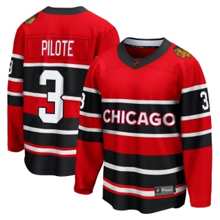 Youth Pierre Pilote Chicago Blackhawks Fanatics Branded Red Special Edition 2.0 Jersey - Breakaway Black