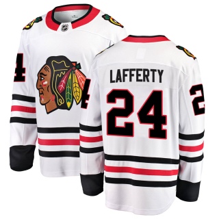 Youth Sam Lafferty Chicago Blackhawks Fanatics Branded Away Jersey - Breakaway White