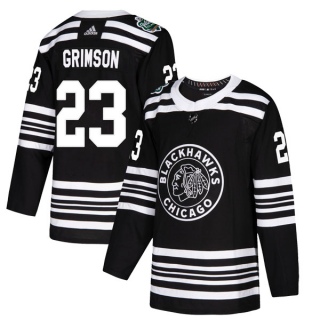 Youth Stu Grimson Chicago Blackhawks Adidas 2019 Winter Classic Jersey - Authentic Black