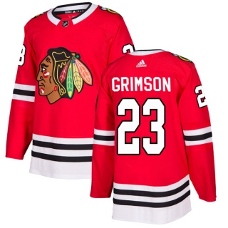 Youth Stu Grimson Chicago Blackhawks Adidas Red Home Jersey - Authentic Black