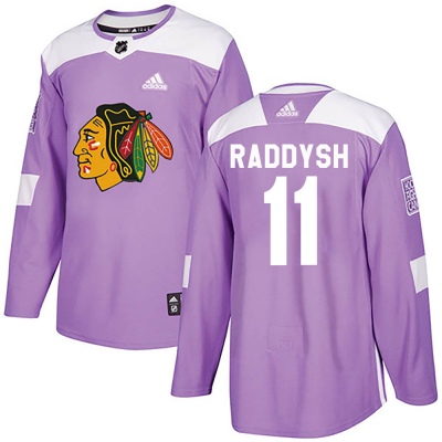 Youth Taylor Raddysh Chicago Blackhawks Adidas Fights Cancer Practice Jersey - Authentic Purple